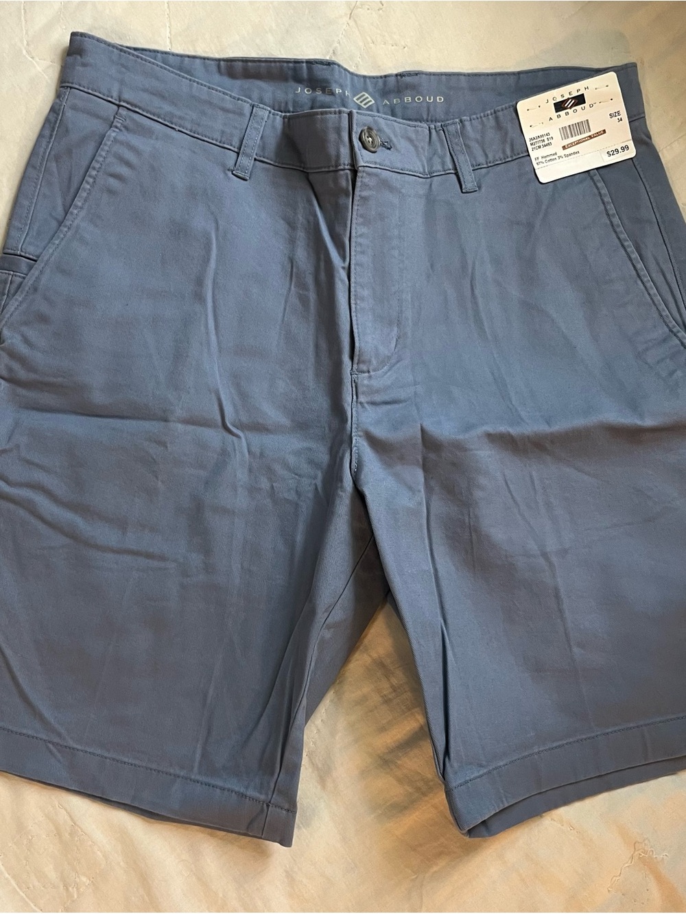 Joseph Abboud Slate Blue Flat-Front Men's Shorts